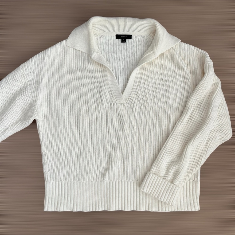 J. Crew Cotton V-Neck Beach Sweater